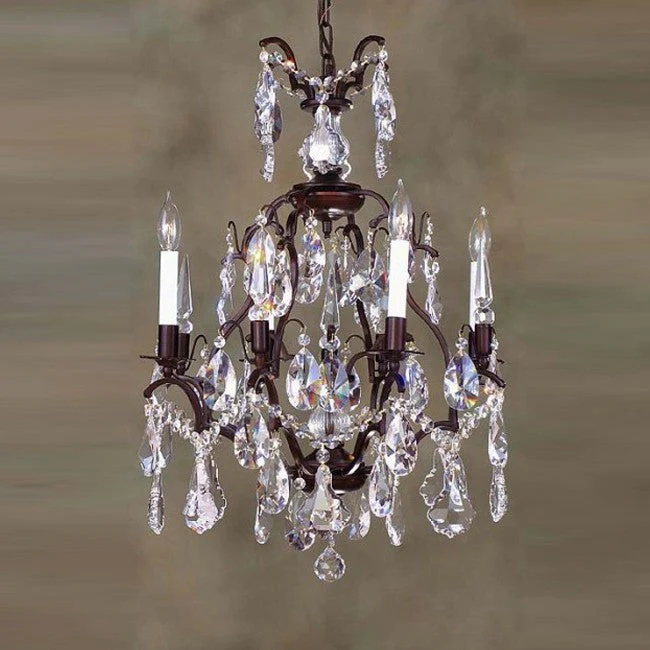 4 Light Versailles crystal Chandeliers dressed with crystal pendants - Image 1
