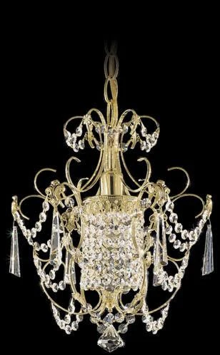 Gold One-Light Clear Heritage Handcut Crystal Chandelier, 12.5W x 14H x 12.5D - Image 1