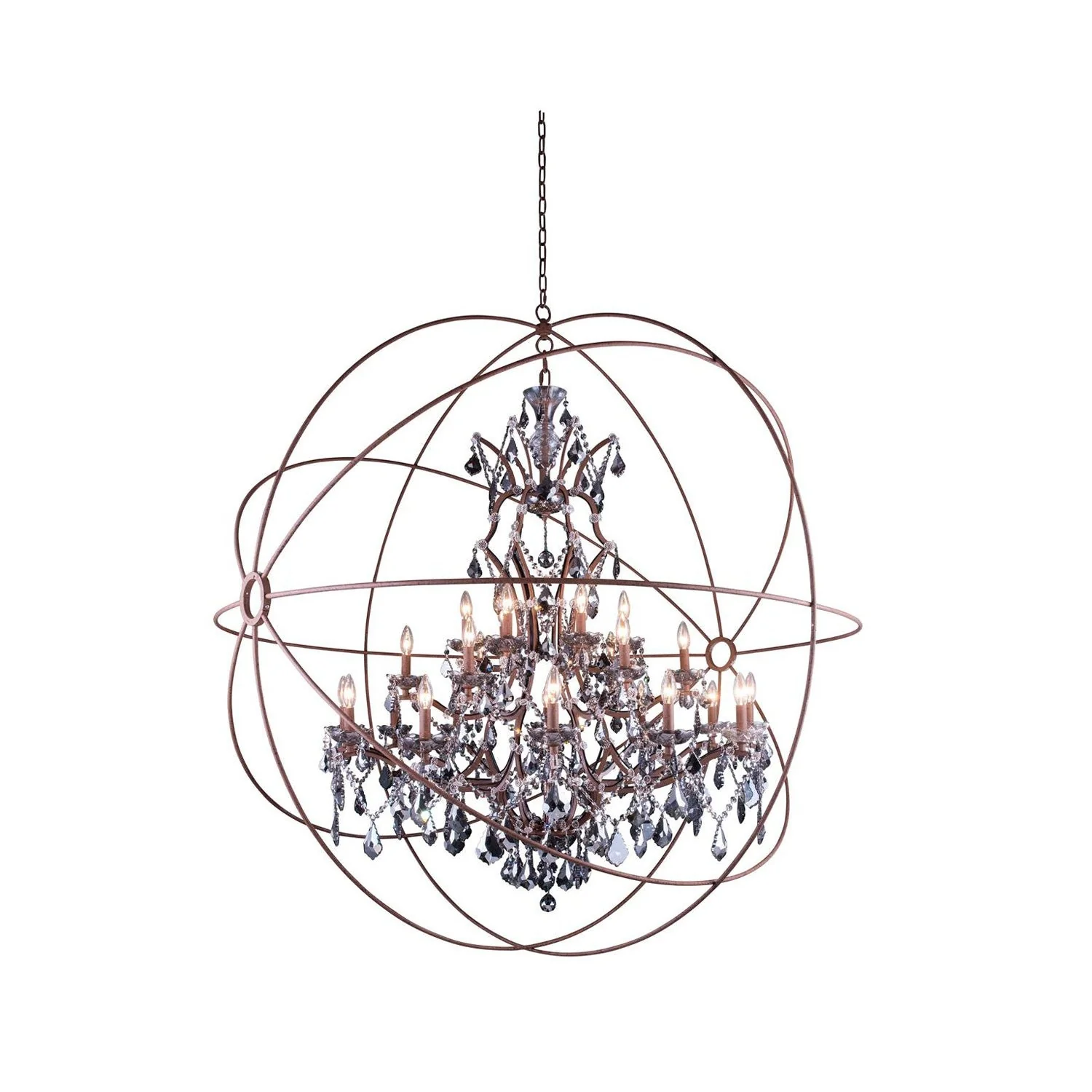 Geneva Rustic Intent Sixty-Inch Pendant with Silver Shade Crystals - Image 1