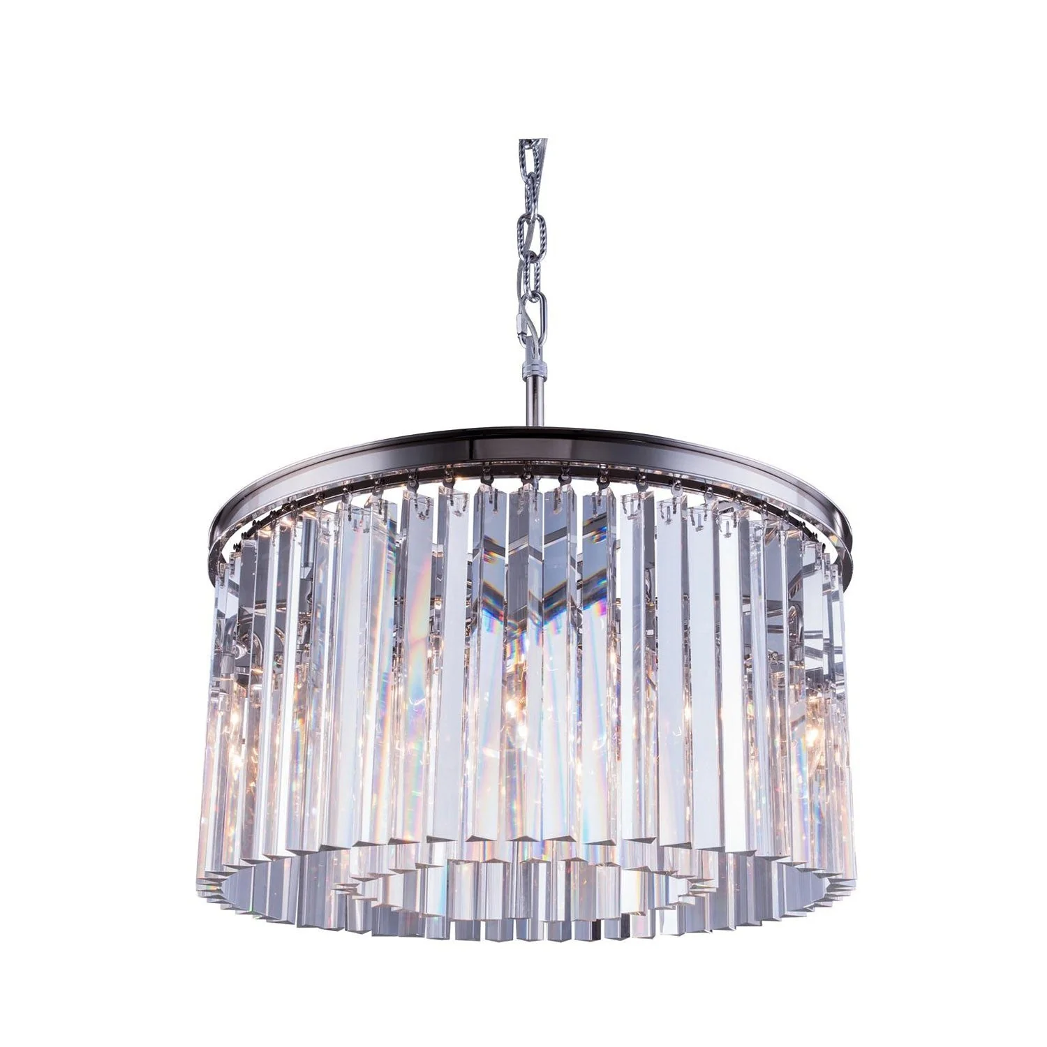 Sydney Polished Nickel Twenty-Six-Inch Pendant with Royal Cut Clear Crystals - Image 1