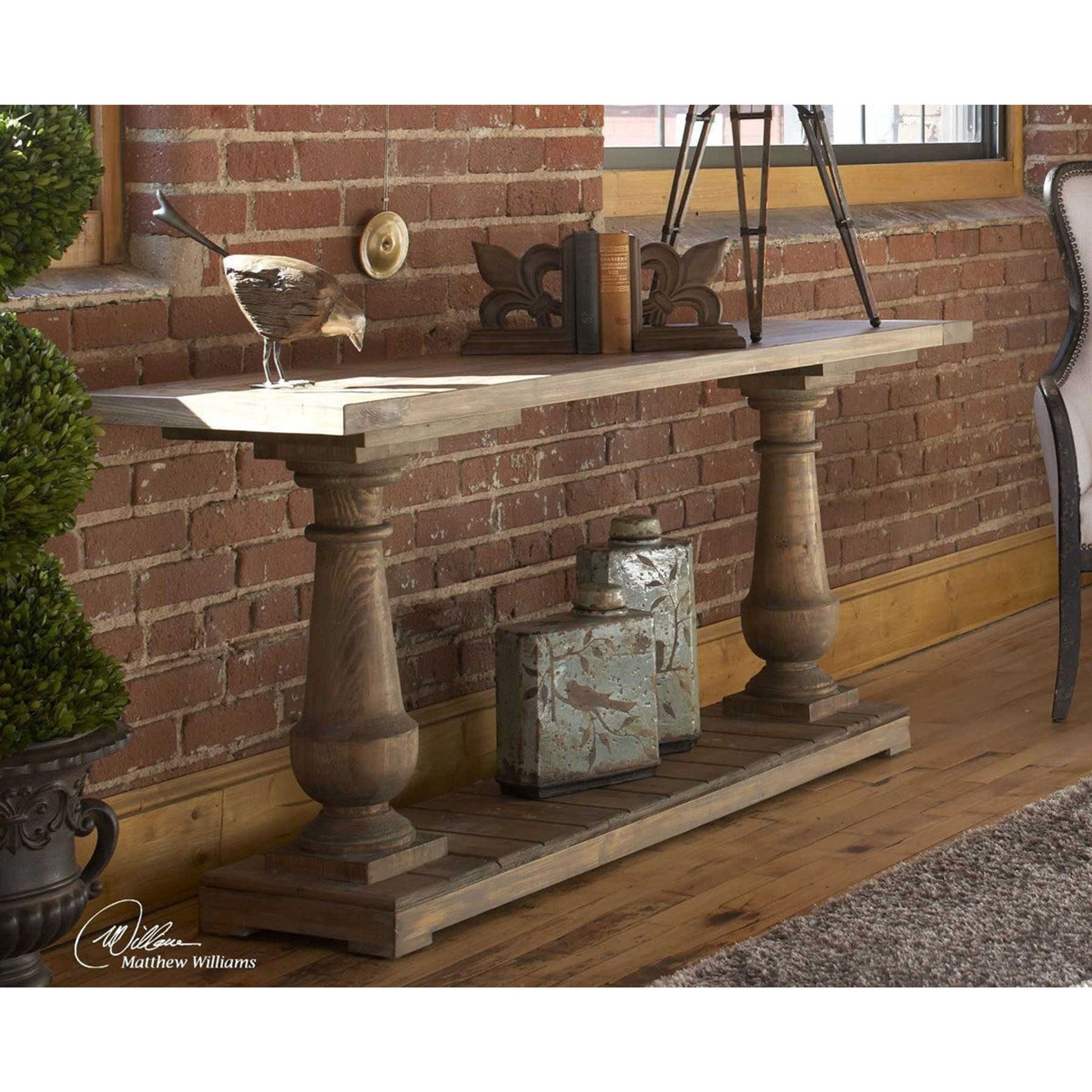 Uttermost Stratford Reclaimed Wood Rustic Console Table - Image 3