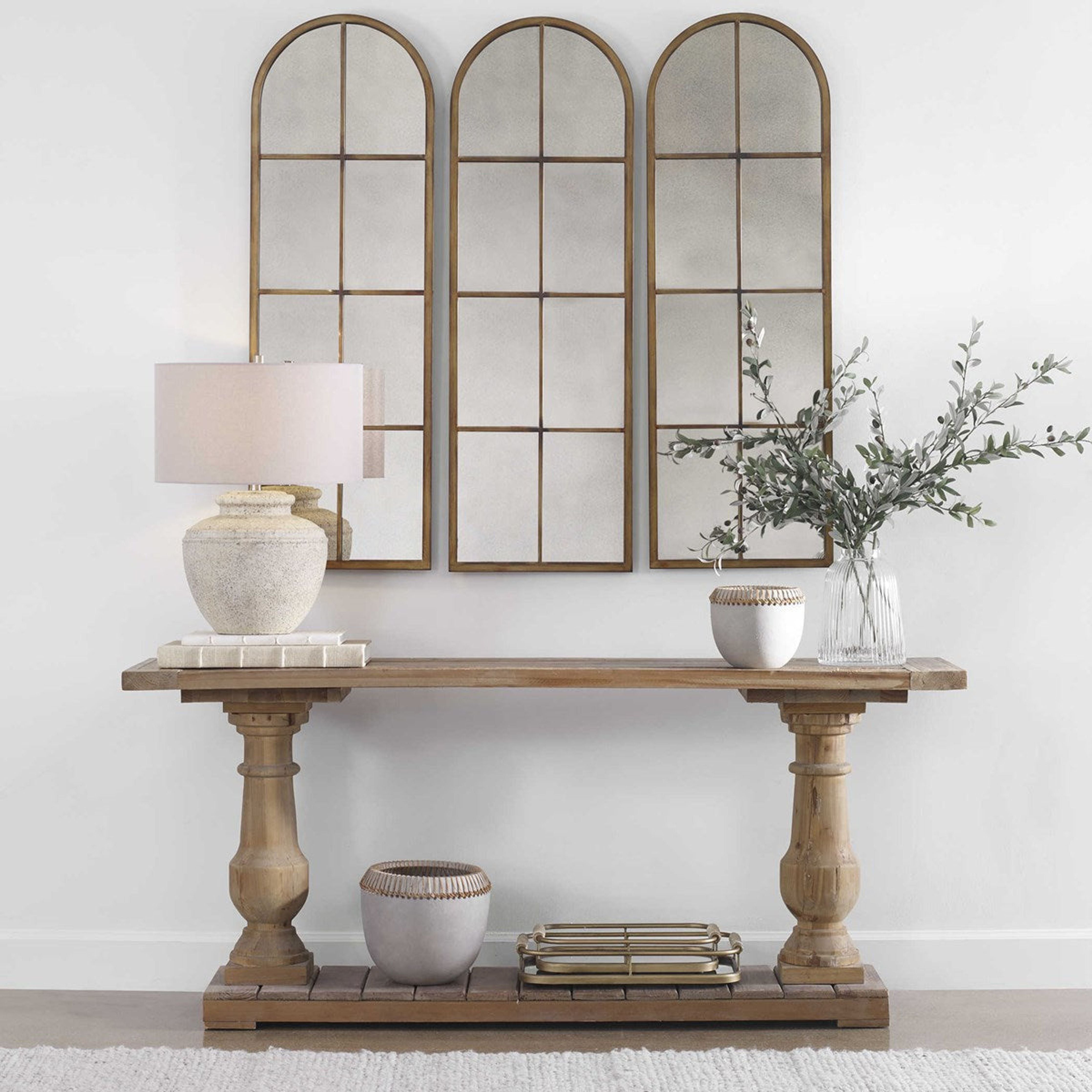 Uttermost Stratford Reclaimed Wood Rustic Console Table - Image 2