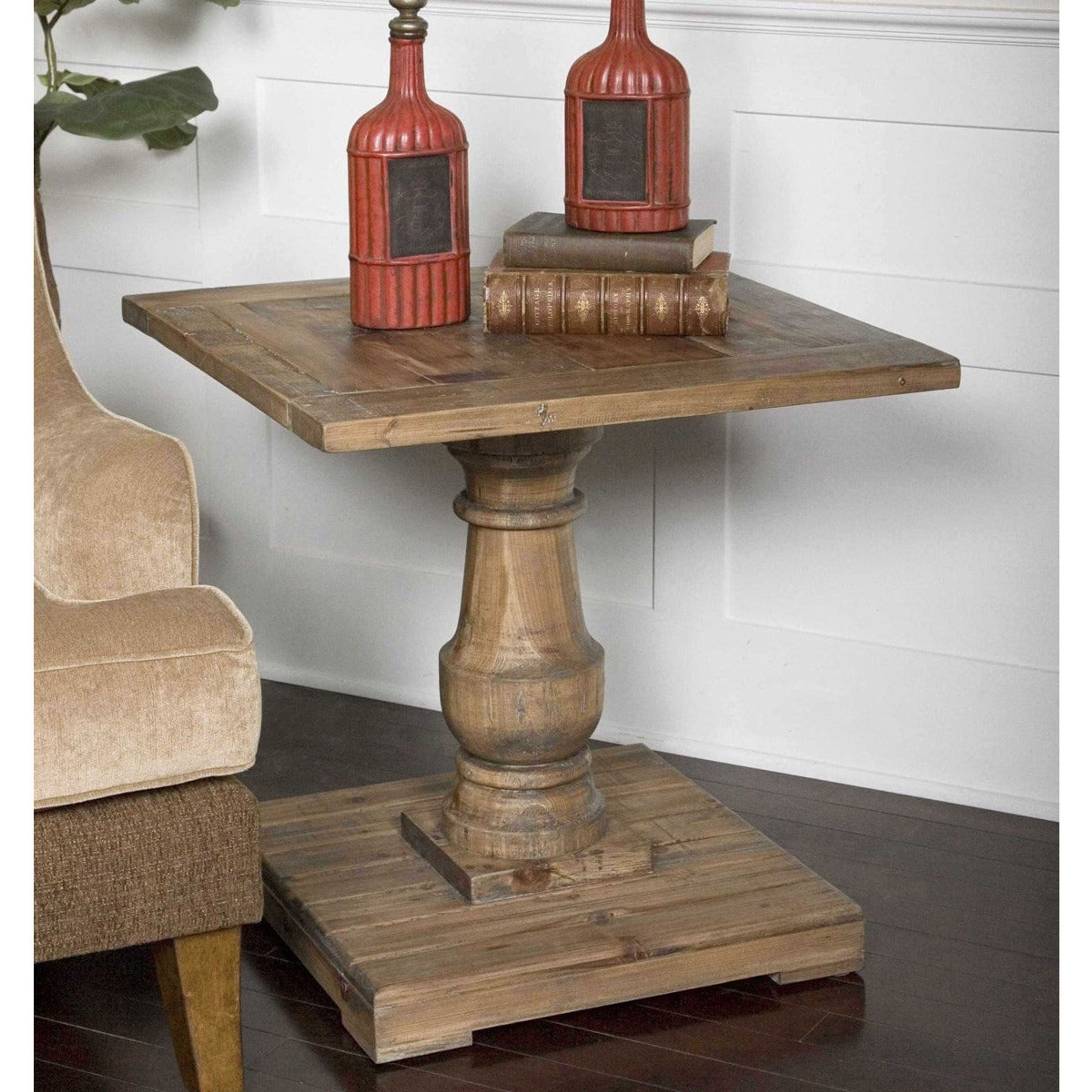 Uttermost Stratford Reclaimed Wood Rustic End Table - Image 2