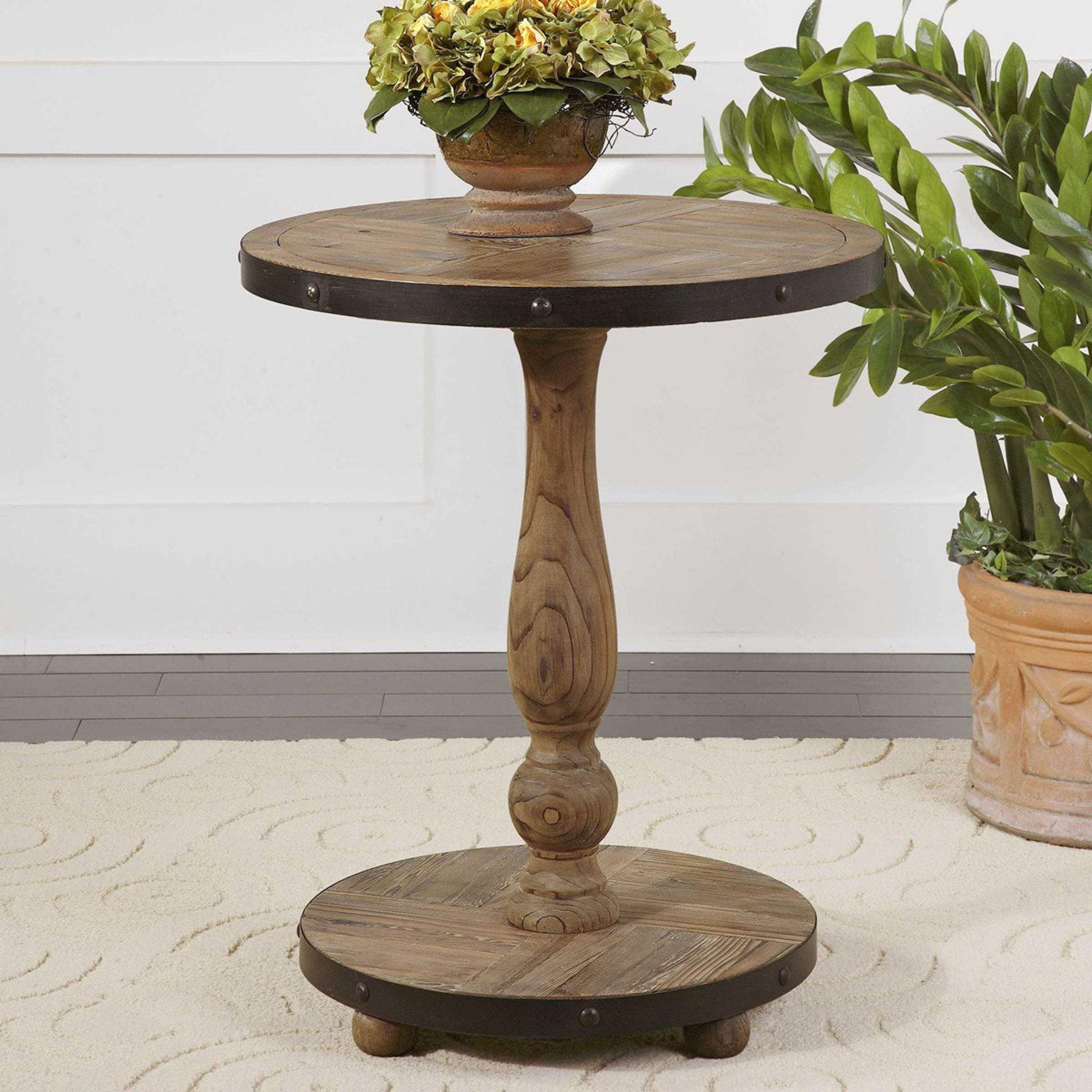 Uttermost Kumberlin Fir Wood Rustic Modern Side Table - Image 2