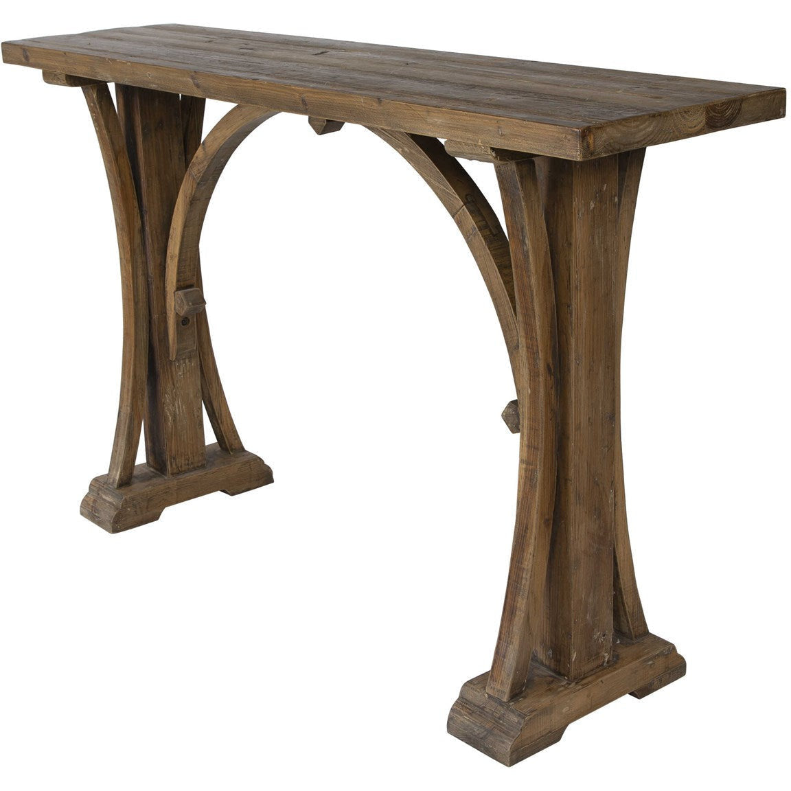 Uttermost Genessis Reclaimed Fir Wood Rustic Modern Console Table - Image 3