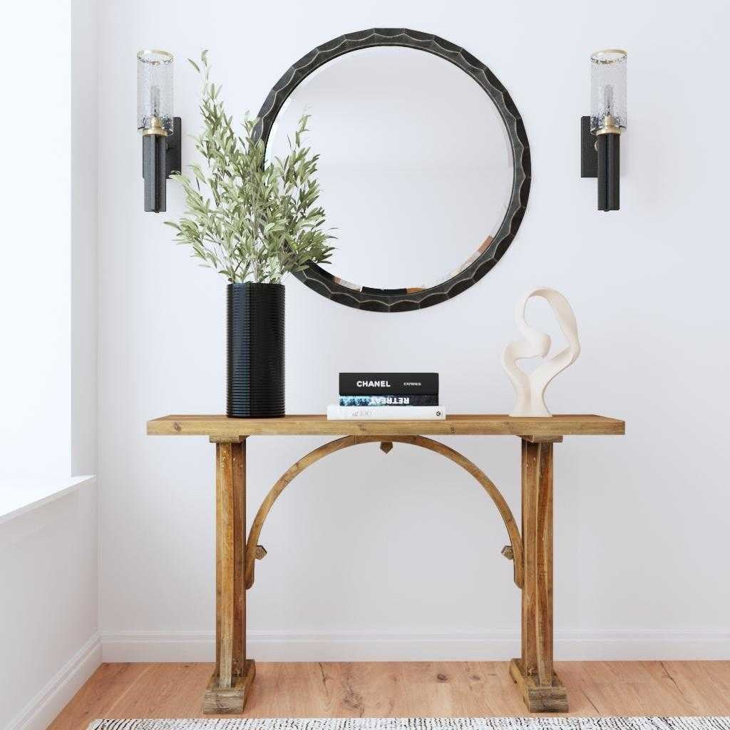 Uttermost Genessis Reclaimed Fir Wood Rustic Modern Console Table - Image 1