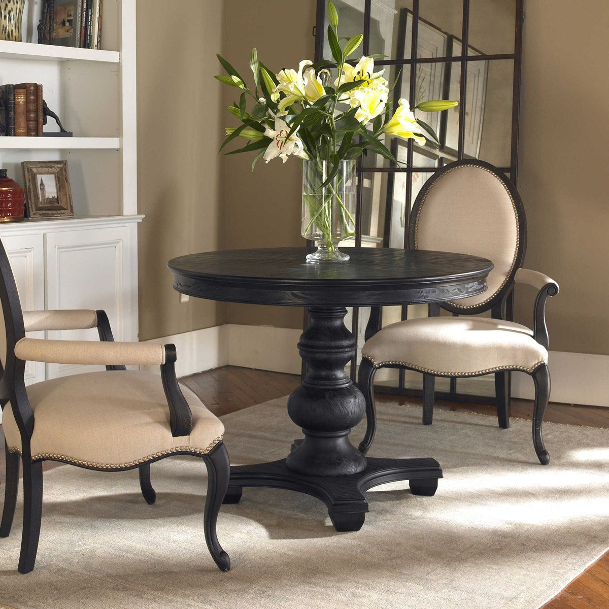 Uttermost Brynmore Black Wood 42” Round Dining Table - Image 3