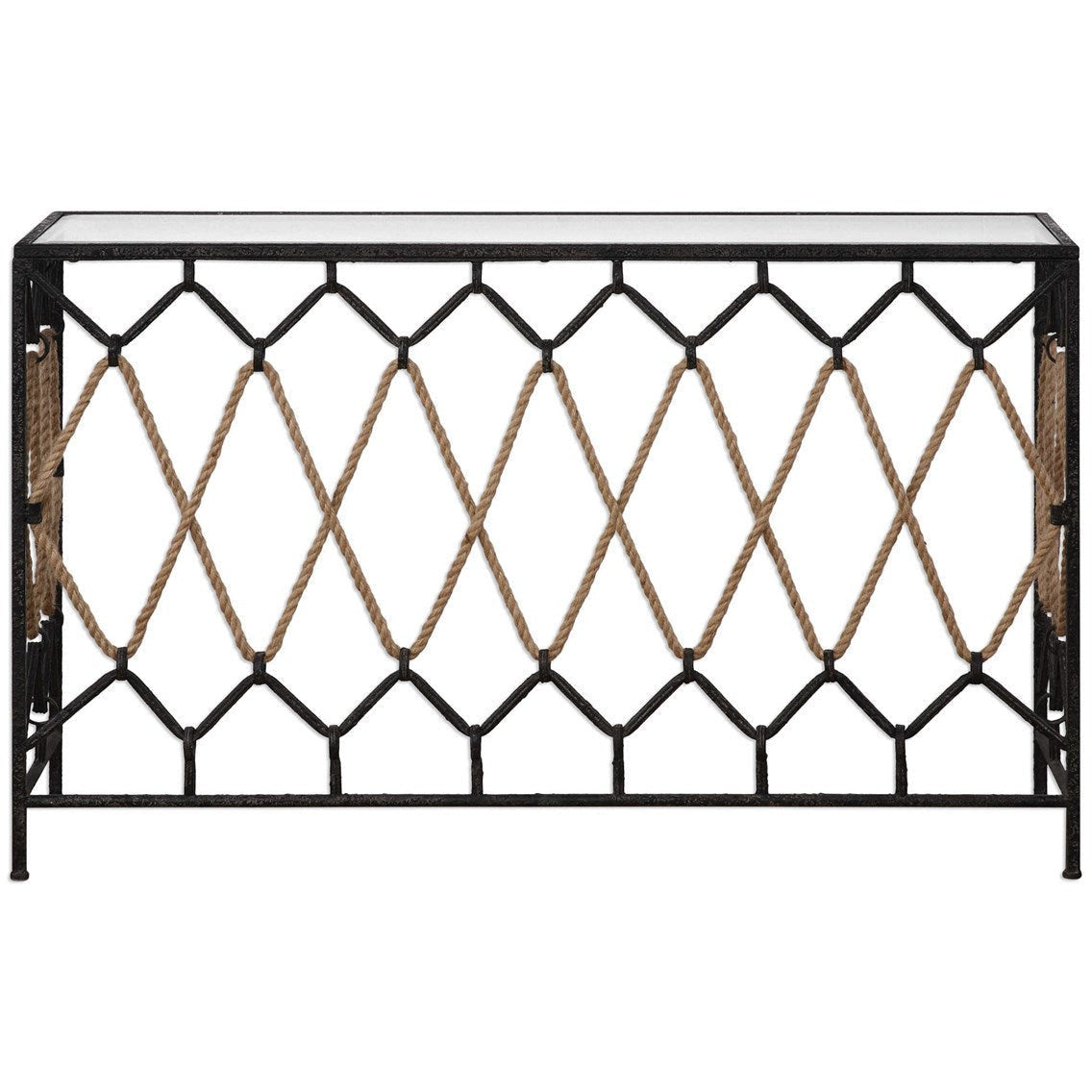 Uttermost Darya Wrapoed Rope With Aged Black Iron Console - Image 3
