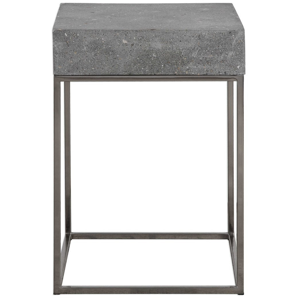 Uttermost Jude Concrete Top With Stainless Steel Base Modern Accent Table - Image 1