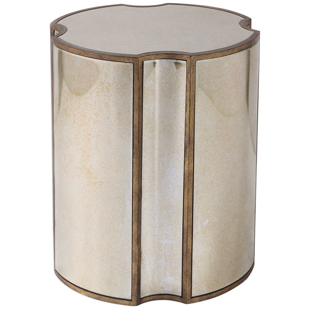 Uttermost Harlow Antiqued Mirror and Brass Accent Table - Image 3