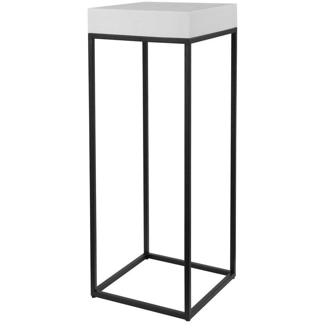 Uttermost Gambia White Top With Aged Black Metal Modern Square Plant Stand - Image 2