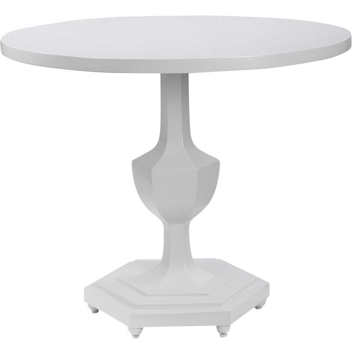Uttermost Kabarda Glossy White Wood Round Accent Table - Image 2