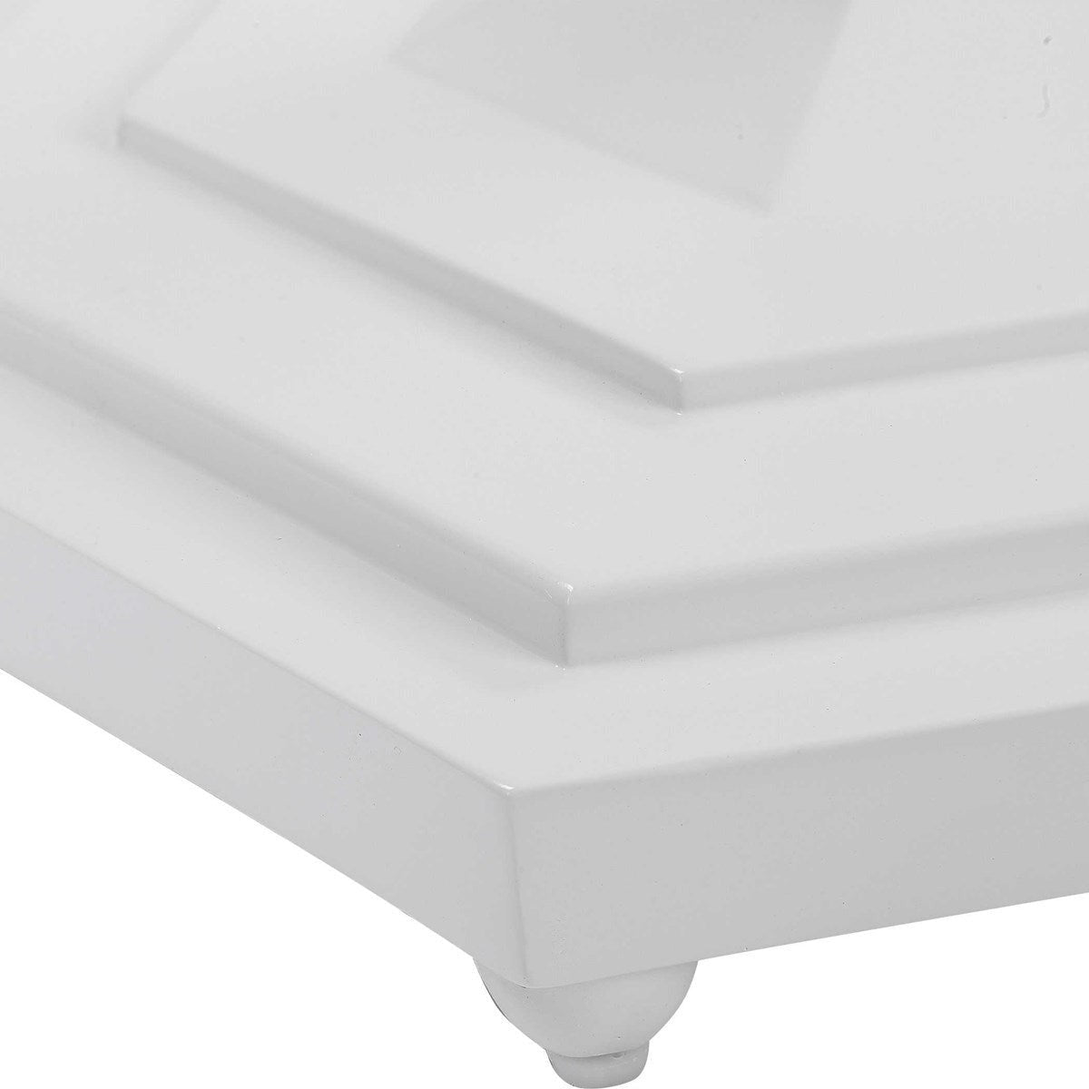 Uttermost Kabarda Glossy White Wood Round Accent Table - Image 3