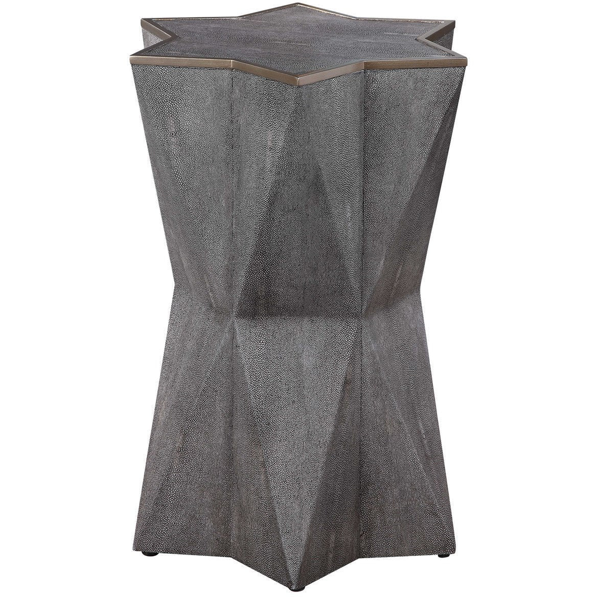 Uttermost Capella Charcoal Gray Faux Shagreen Wrap Modern Accent Table - Image 2