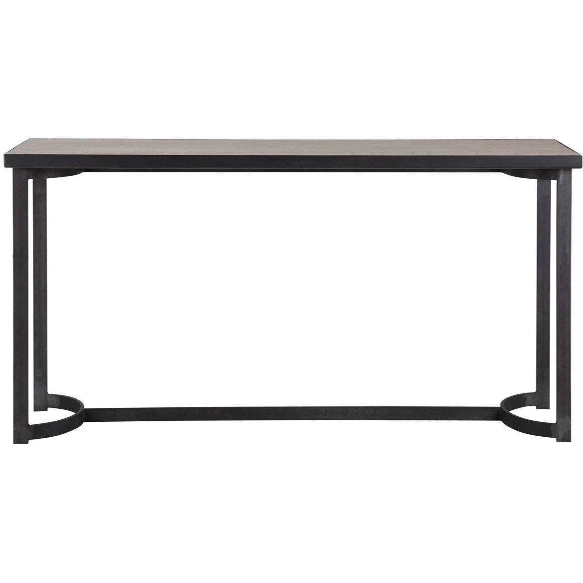 Uttermost Basuto Gray Top With Aged Steel Iron Base Console Table - Image 2