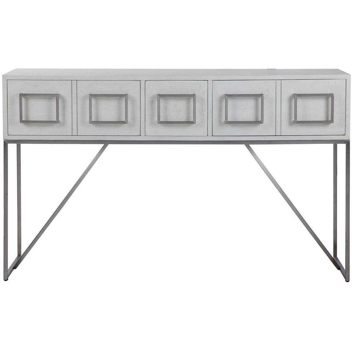 Uttermost Abaya White With Gray Distressing Modern Console Table - Image 2