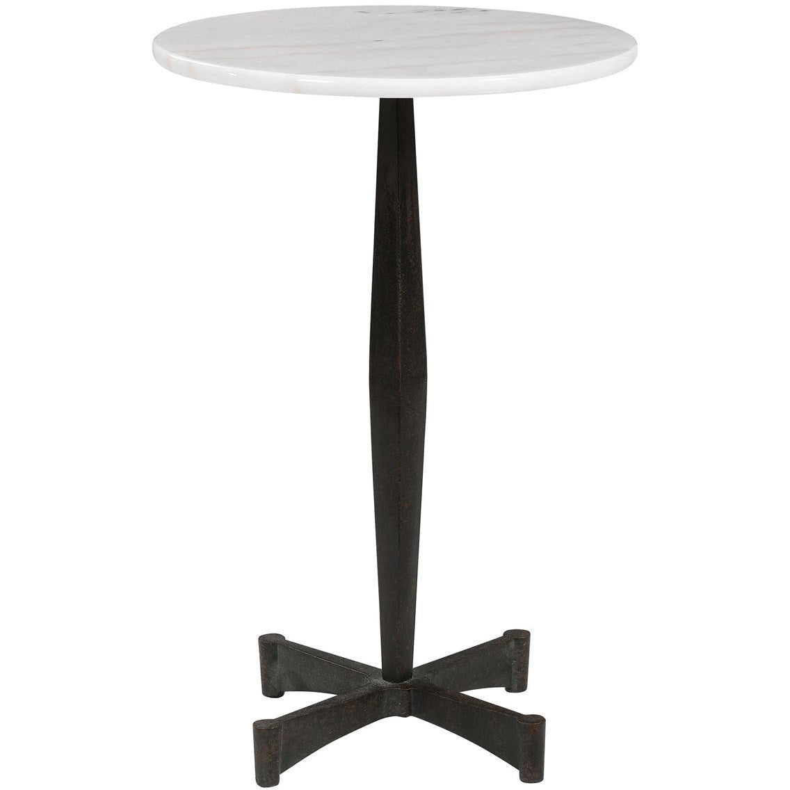 Uttermost Counteract White Marble Top With Black Steel Modern Round Accent Table - Image 2
