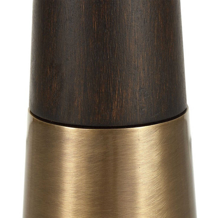 Uttermost Fortier Black Glass Top With Dark Espresso Wood & Brushed Brass Modern Accent Table - Image 3