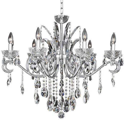 Nine-Light 34-Inch Wide Chandelier with Firenze Clear Crystal - Image 1