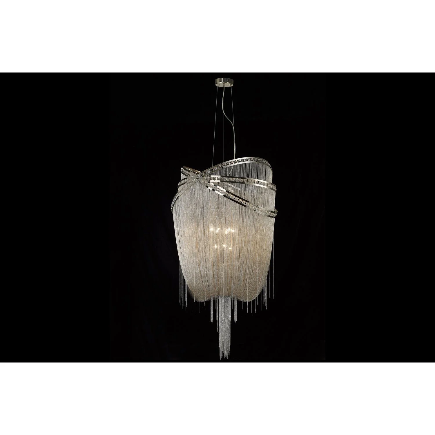 Wilshire Blvd. Polished Nickel Nine-Light Chandelier - Image 1