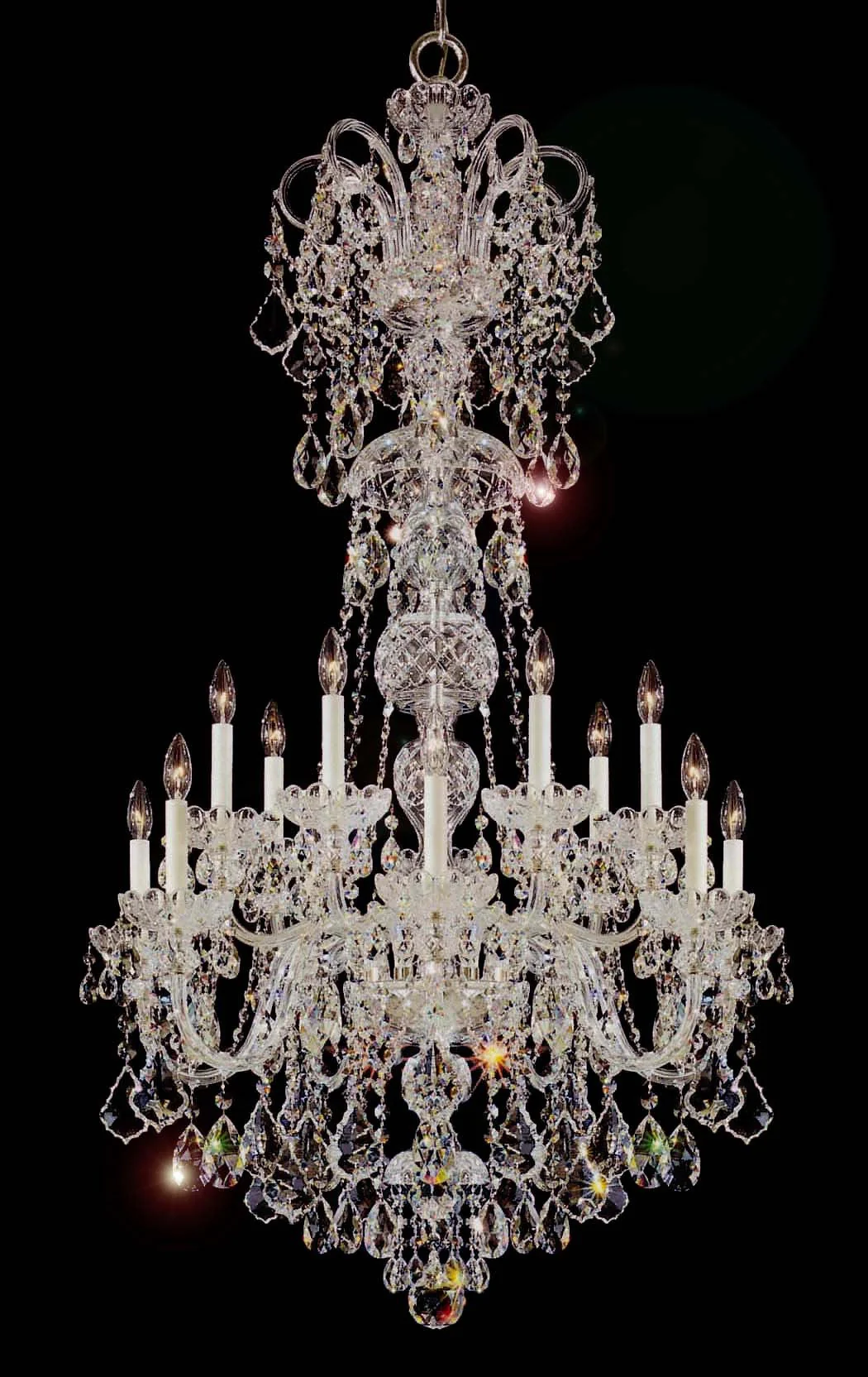 14 Lights Bohemian Crystal chandelier in polished chrome finish - Image 1