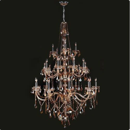 25-Light Chrome Finish with Amber Crystal Chandelier - Image 1