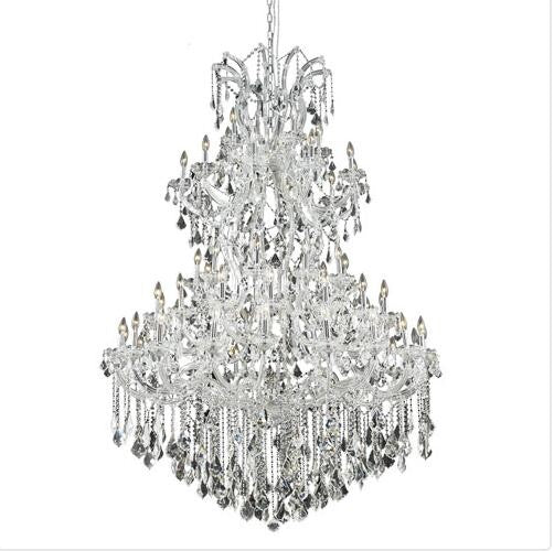 Chrome Sixty-One Light 54-Inch Chandelier with Royal Cut Clear Crystal - Image 1