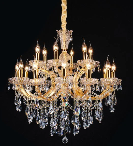 Gold plated 18 Light Maria Theresa crystal Chandelier - Image 1