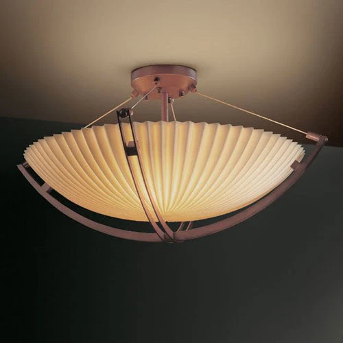 Dark Bronze Semi-Flush Bowl With Crossbar - Image 1