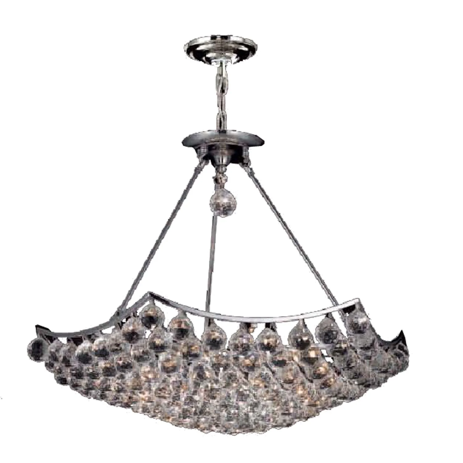 Corona Chrome Twelve-Light 26-Inch Pendant with Royal Cut Clear Crystal - Image 1