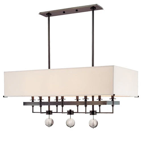 Old Bronze Eight-Light Pendant - Image 1