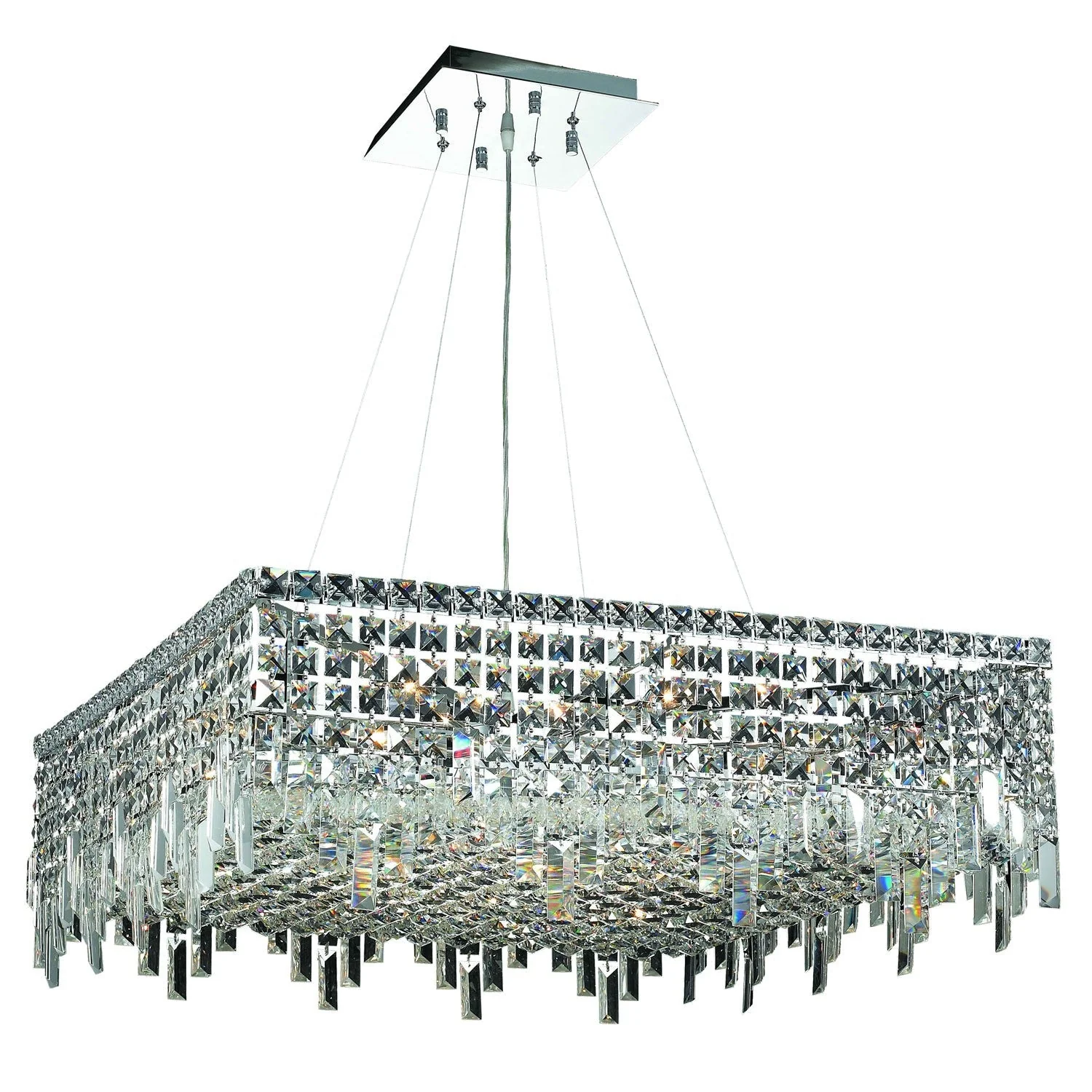 Maxim Chrome Twelve-Light 28-Inch Pendant with Royal Cut Clear Crystal - Image 1