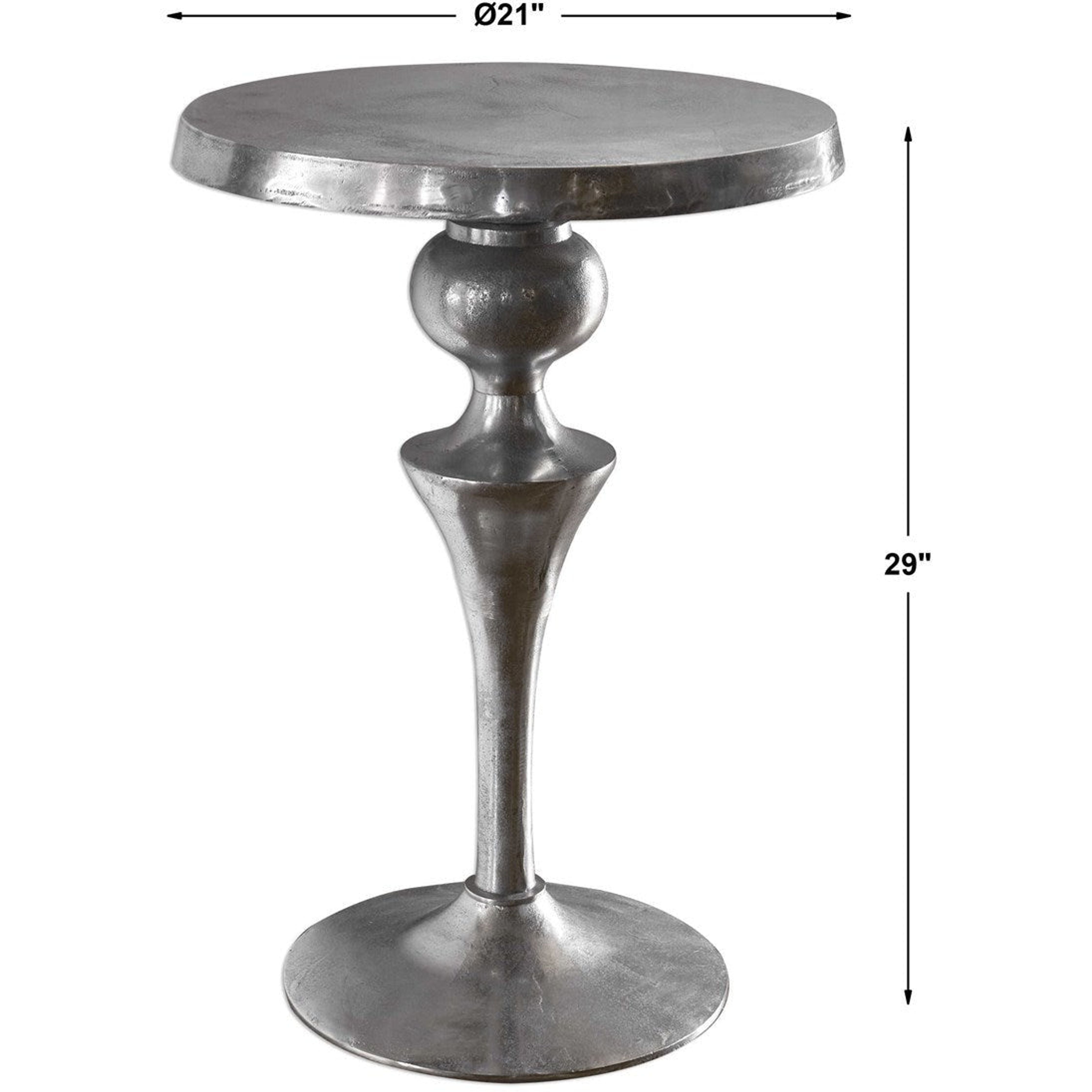 Uttermost Noland Antiqued Nickel Round Accent Table - Image 3