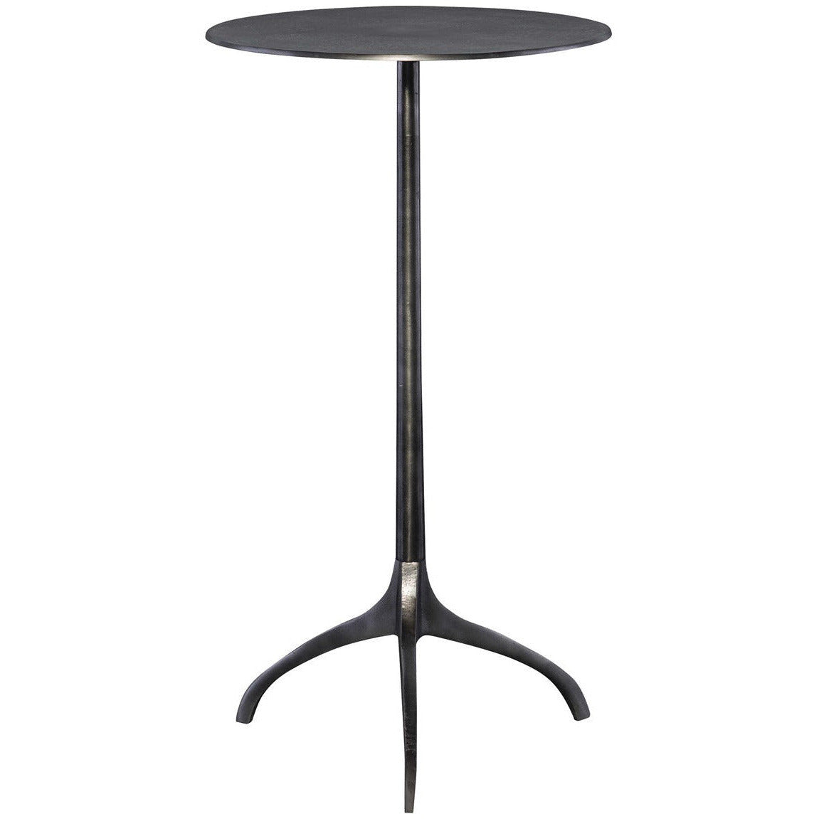 Uttermost Beacon Antiqued Nickel Round Modern Accent Table - Image 2