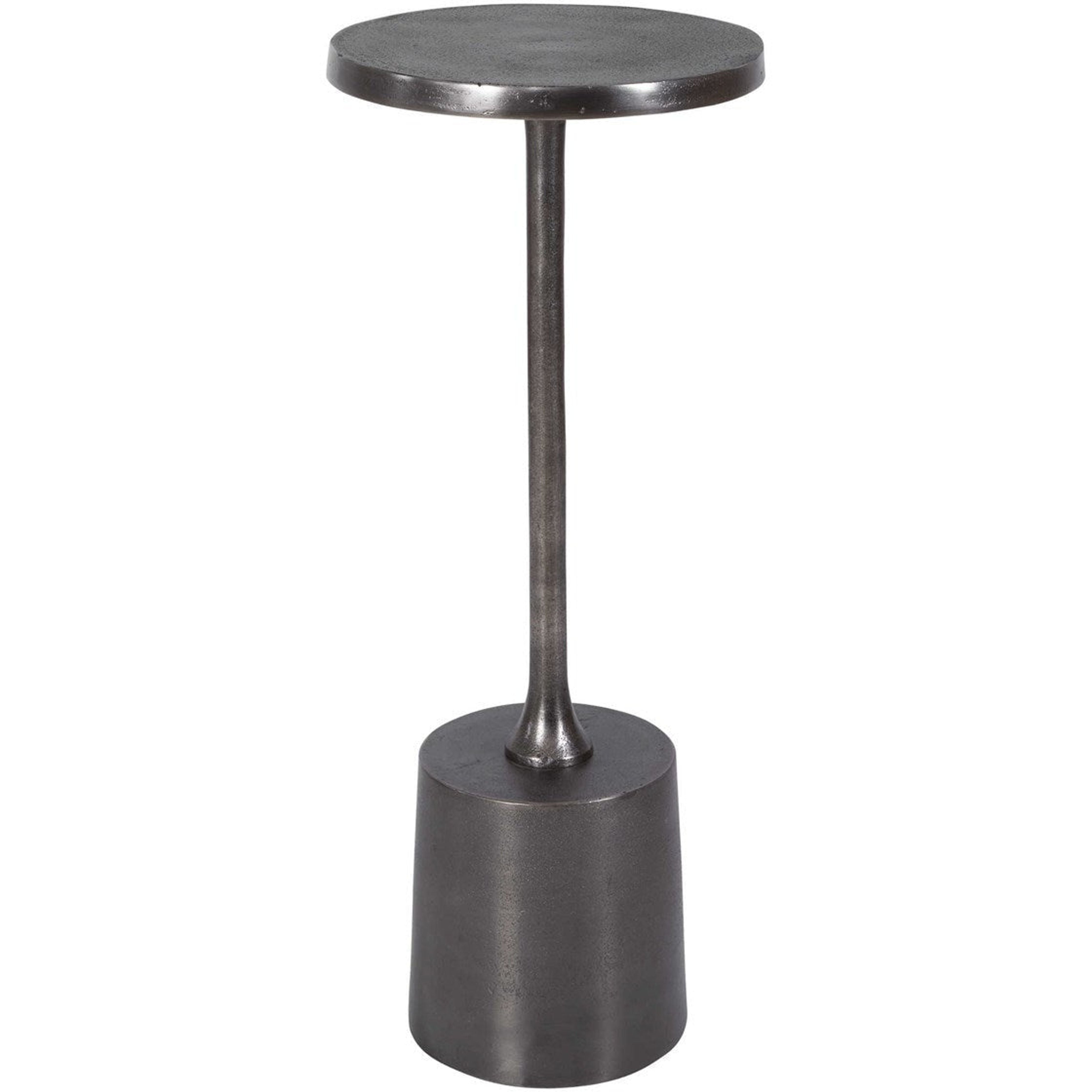 Uttermost Sanaga Antiqued Nickel Modern Round Drink Table - Image 1
