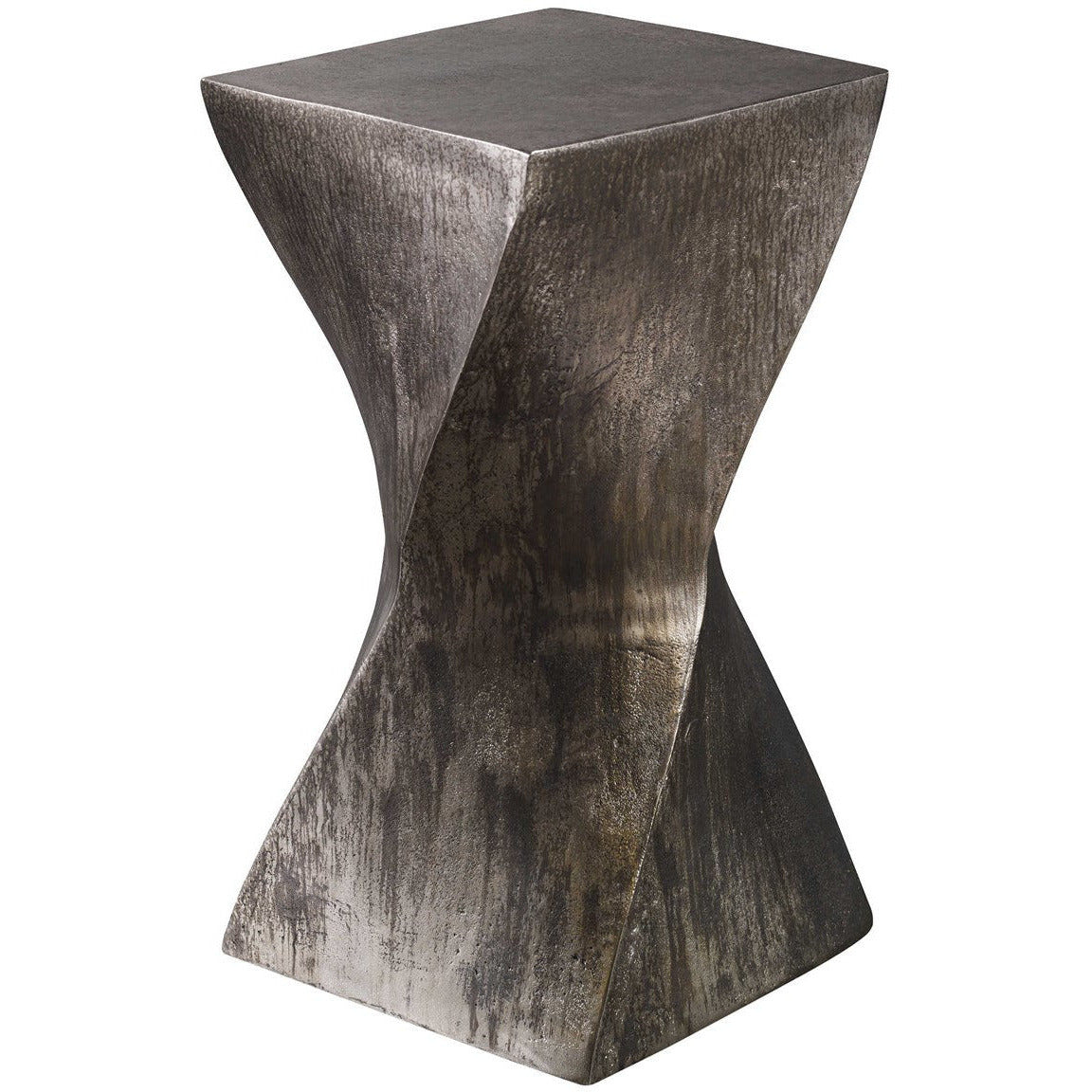 Uttermost Euphrates Tarnished Silver Sculptural Modern Accent Table - Image 2