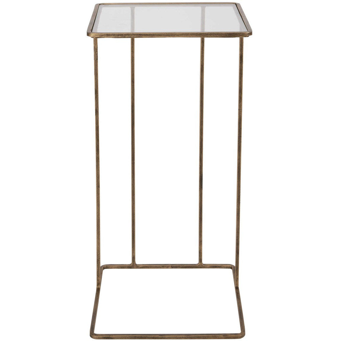 Uttermost Cadmus Glass Too With Antiqued Gold Iron Modern Accent Table - Image 3