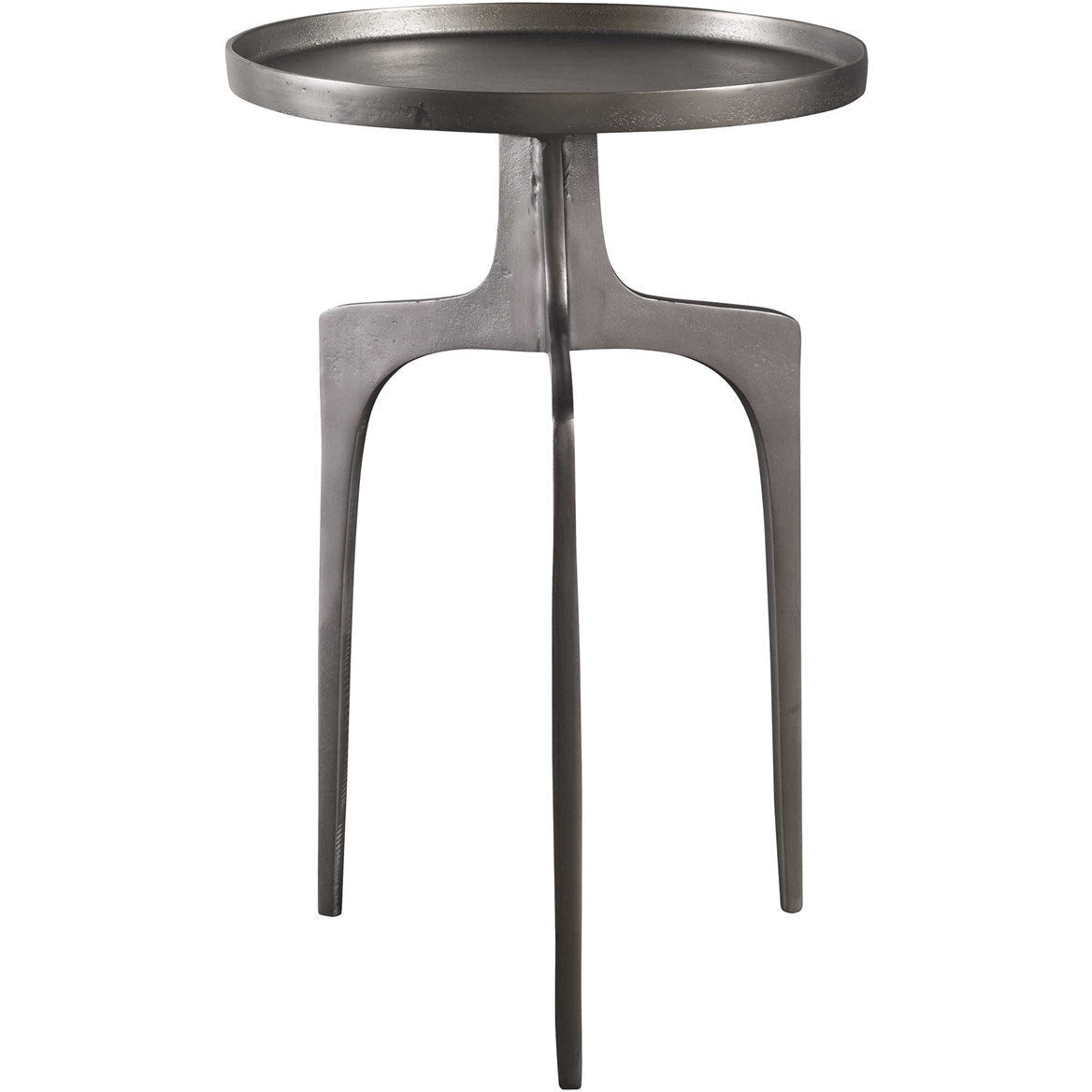 Uttermost Kenna Textured Nickel Modern Accent Table - Image 2