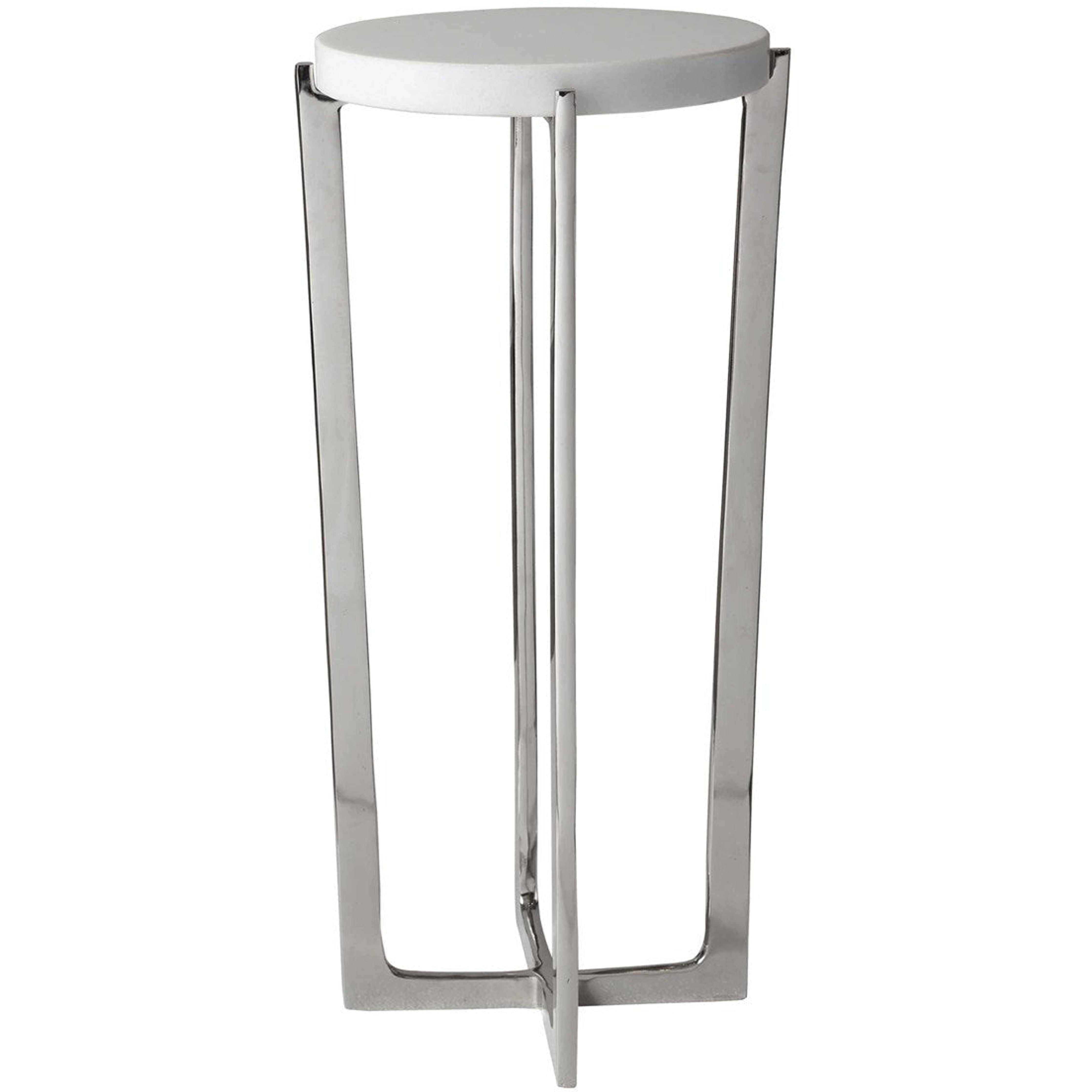 Uttermost Waldorf White Marble Top With Polished Nickel Drink Table