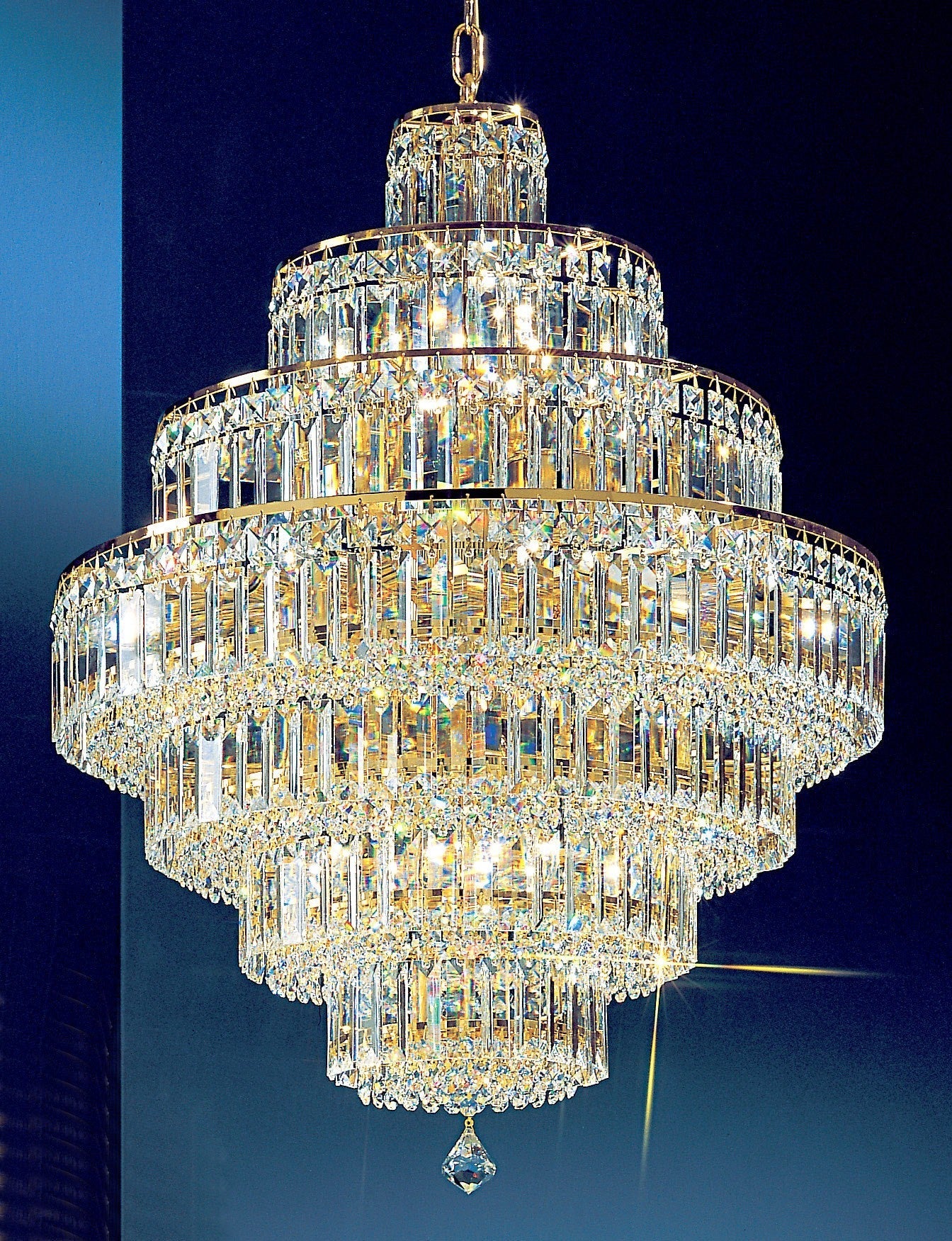18 Lights crystal chandelier with crystalique-plus crystal and 24K gold plated finish - Image 1