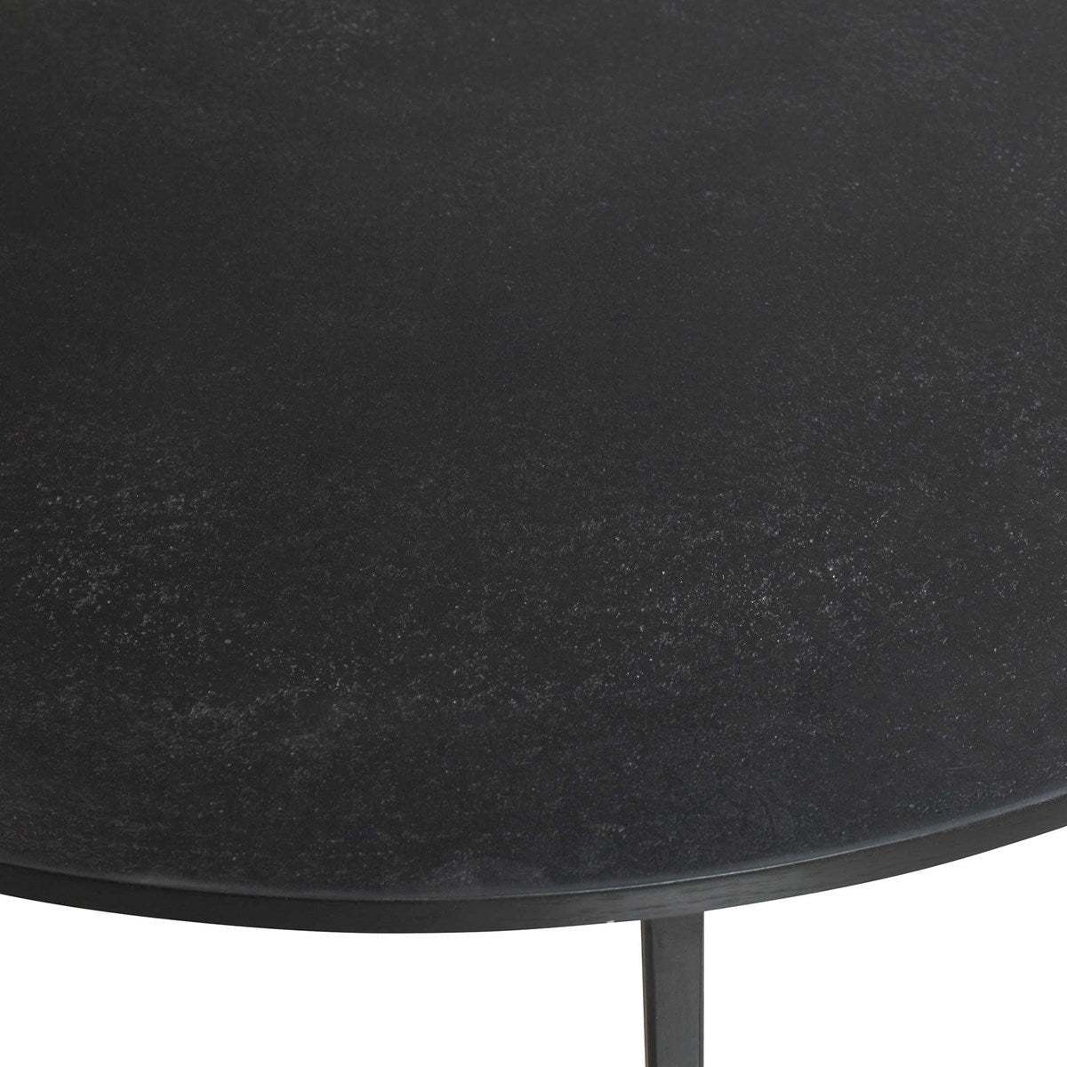 Uttermost Barnette Black Top with Aged Black Iron Base Set of 2 Coffee Nesting Tables - Image 3