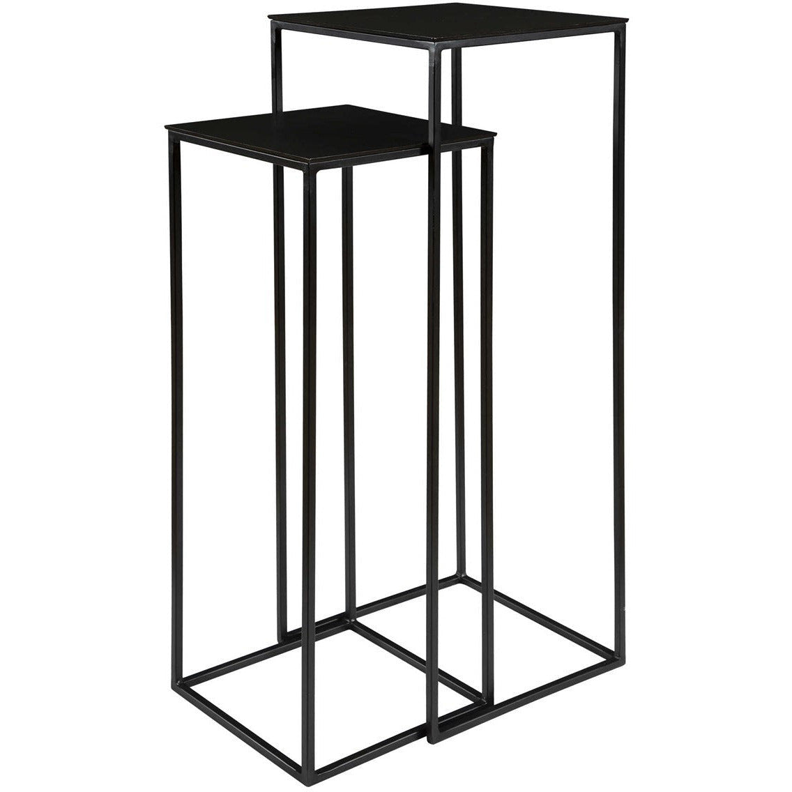 Uttermost Coreene Antiqued Bronze With Aged Black Iron Set of 2 Modern Nesting Pedestals - Image 2