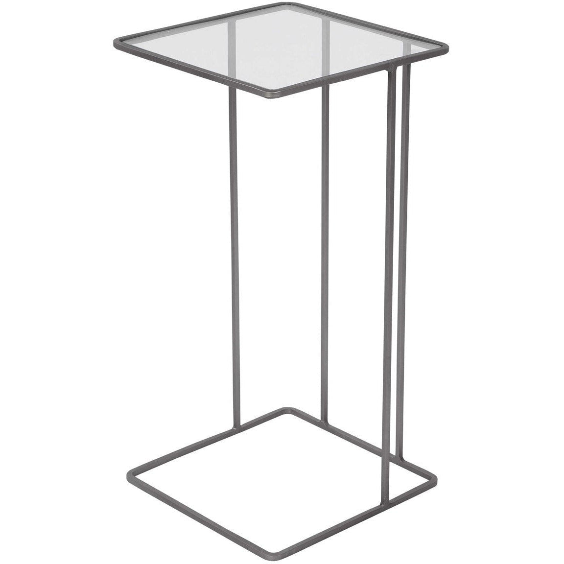Uttermost Cadmus Glass Top With Soft Pewter Iron Modern Accent Table - Image 2