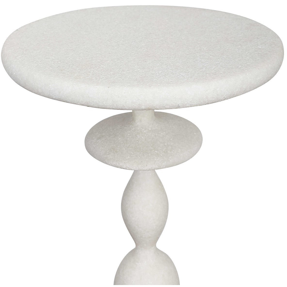 Uttermost Inverse White Stone With Black Marble Modern Round Drink Table - Image 3