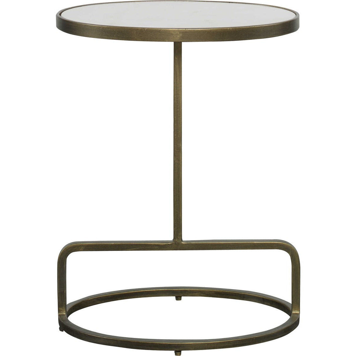 Uttermost Jessenia White Marble Top With Antiqued Gold Iron Modern Accent Table - Image 2