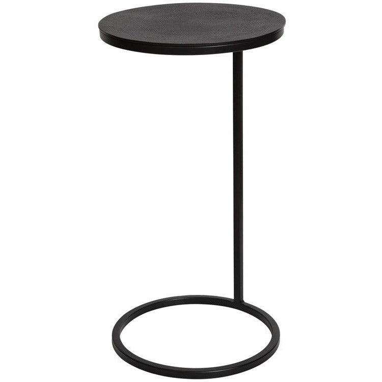 Uttermost Brunei Antiqued Bronze Top With Aged Black Base Modern Round Accent Table - Image 3