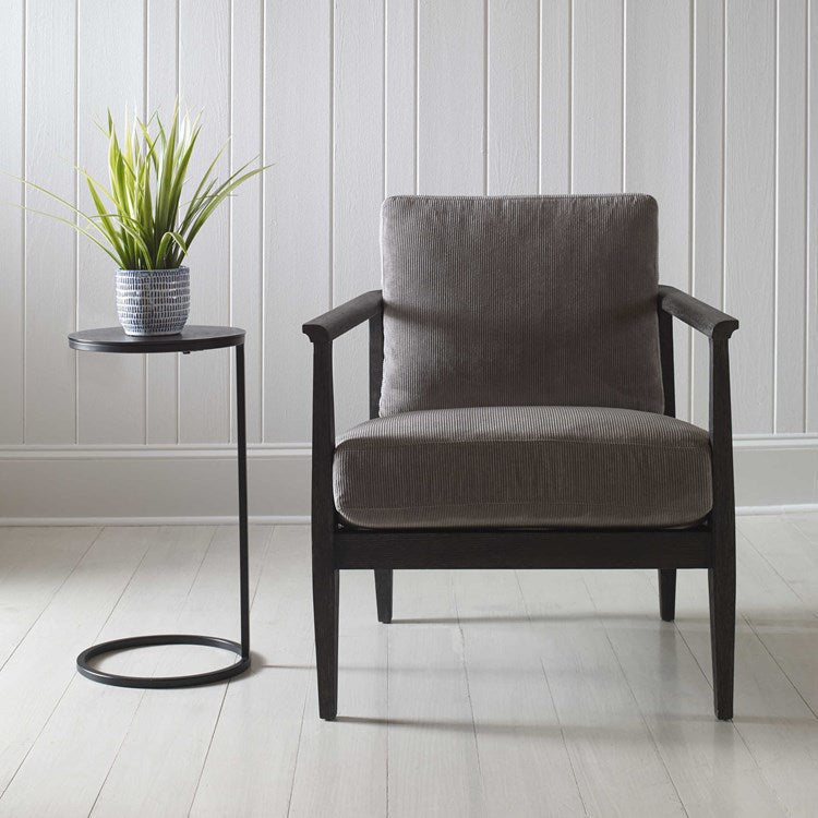 Uttermost Brunei Antiqued Bronze Top With Aged Black Base Modern Round Accent Table - Image 1