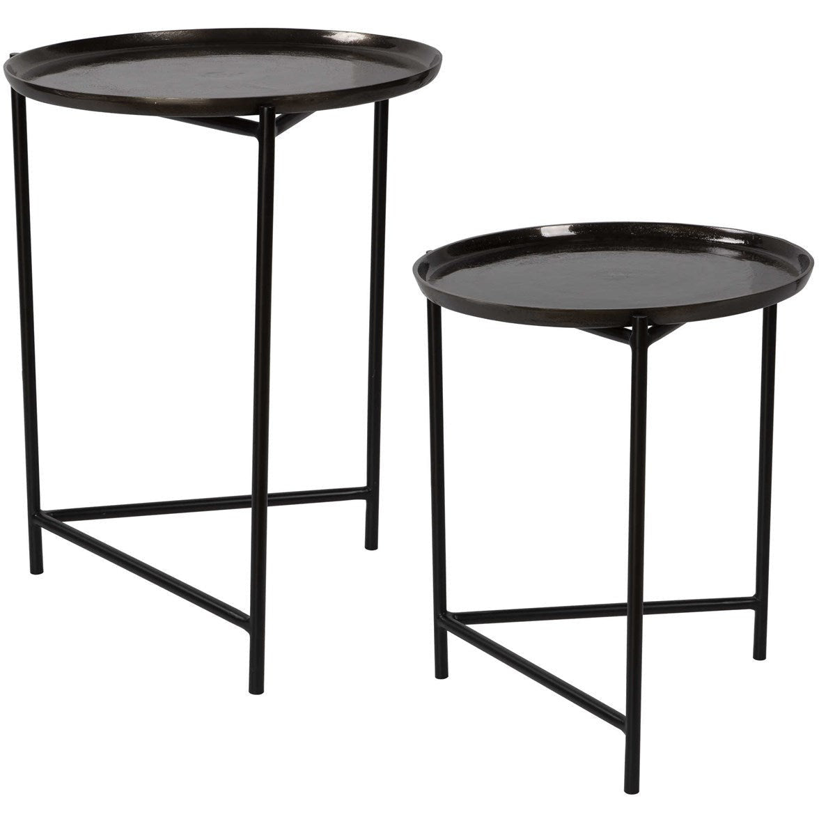 Uttermost Burnett Black And Dark Nickel Set of 2 Nesting Tables - Image 3