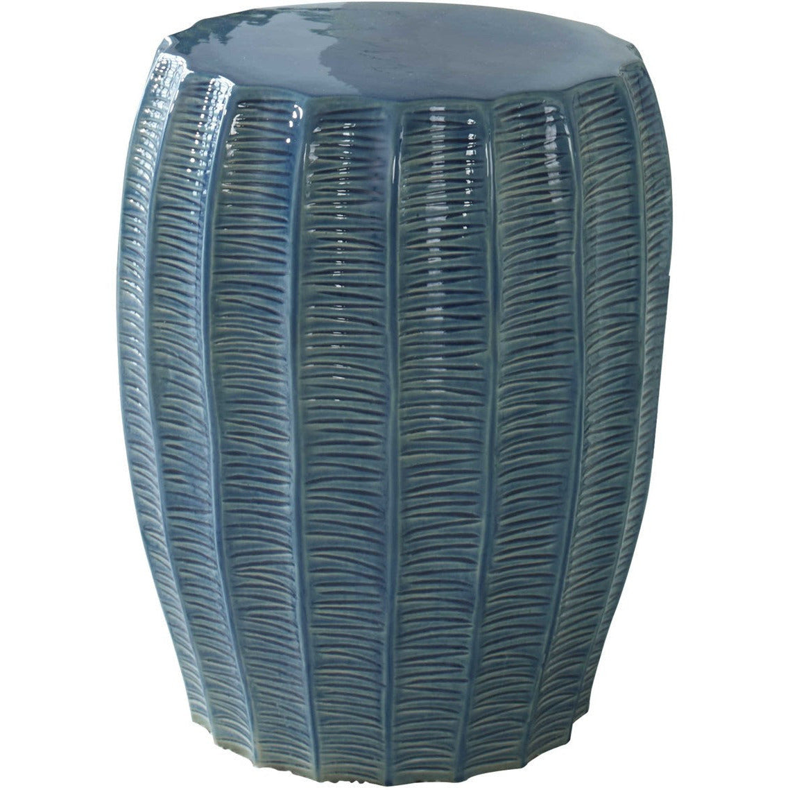 Uttermost Harbor Aqua Blue Glaze Ceramic Garden Stool Indoor and Outdoor Use - Image 2