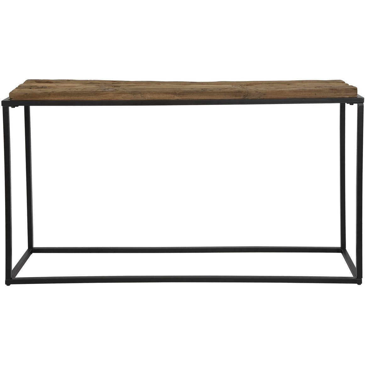 Uttermost Holston Natural Reclaimed Wood Top With Black Iron Rustic Modern Console Table - Image 3